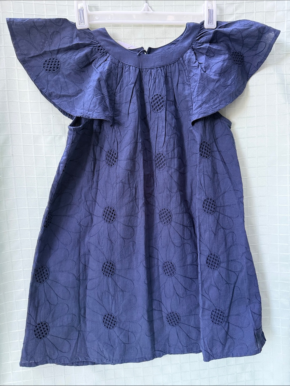New Mango Navy Floral Eyelet Dress